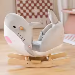 Silla Mecedora de Madera con Forma de Tiburón para Bebés de 1 a 3 Años, Juguete de Montar para Niños - Product Image 5