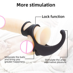 جهاز استمناء للرجال من السيليكون مع حلقة اهتزازية للتحكم في القذف وتأخير القذف وتدليك البروستاتا وغطاء للقضيب مقاوم للماء 100٪ للبالغين - Product Image 2