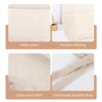 Sac fourre-tout réutilisable en coton maillé, personnalisé avec logo et motif, à poignée courte, écologique, lavable, imprimé dessin animé, pour le shopping