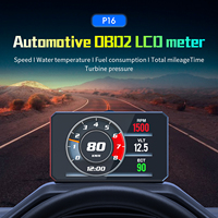 Affichage tête haute pour voiture HUD P16S OBD2, affichage du jauge, température de l'eau, voltmètre, consommation de carburant numérique, accessoires de voiture, compteur de vitesse