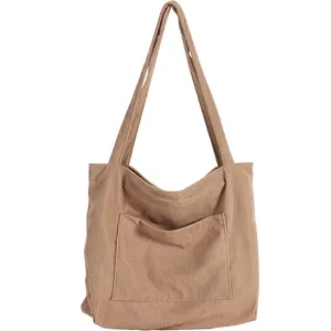 حقيبة تسوق من قماش مصنوع من القطن وقماش يمكن إعادة استخدامه صديقة للبيئة عالية الجودة مع طباعة شعار مخصص