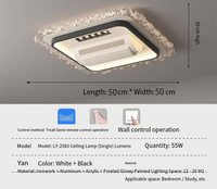 Ventilateur de plafond LED moderne sans pales avec télécommande, moteur AC, protection des yeux, pour maison, chambre et salon