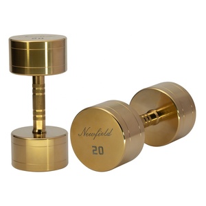 Haltères de musculation en titane plaqué or 20 kg pour entraînement à domicile - Product Image 1