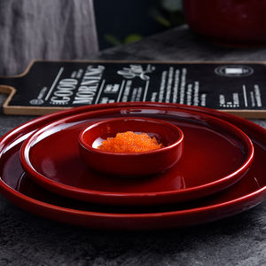<span class=keywords><strong>Unicasa</strong></span>-Juego de platos de cerámica para restaurante, vajilla de cerámica esmaltada de color, color rojo, nuevo diseño - Product Image 1