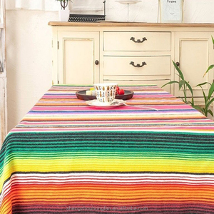 Mantel mexicano <span class=keywords><strong>para</strong></span> decoraciones <span class=keywords><strong>para</strong></span> fiesta de boda, manta de algodón con flecos Rectangular, cubierta de mesa de colores brillantes, mantel de Picnic - Product Image 6