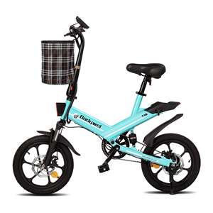 Vélo pliable Bodywel T16 Mini 36V 250W avec moteur arrière, batterie lithium intégrée 7 vitesses, cadre en acier bleu, amortisseur Bodywel T16 Fol - Product Image 5