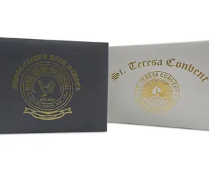 Custom Gold Foil Logo PU Leather Folder Diploma Degree Certificate Cover Folder