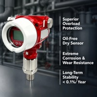 Ceramic Capacitive Pressure Transmitter 4-20mA+HART and RS485 Output Explosion Proof Smart Diaphragm Gauge Pressure Sensor