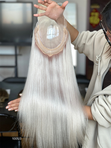 Индивидуальный мини-парик SHY 2025, 5*5 кружевная передняя часть, 8*8 топпер, из натуральных европейских волос, прямой, с предварительно выкорябленной линией роста волос - Product Image 4