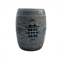 Tabouret de jardin décoratif en céramique antique de Jingdezhen, style chinois bleu et blanc, double bonheur
