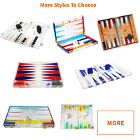 Jeu de Backgammon Acrylique Personnalisé Voyage de Luxe Grand Petit Plateau Translucide Haut de Gamme avec Surface de Jeu Durable