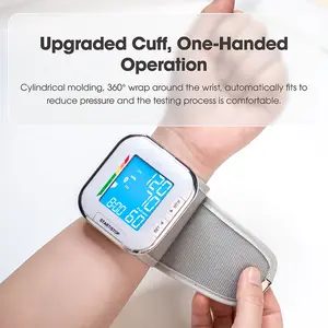 TRANSTEK digital pulso pressão arterial monitor sem fio pulso manguito pressão arterial monitor com tela grande