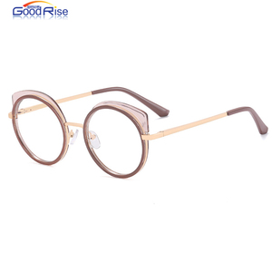 แว่นสายตาย้อนยุคกรอบกลมมาใหม่แว่นตาโลหะตาแมวป้องกันแสงสีฟ้า - Product Image 2