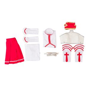 Ensemble de jupe uniforme rouge et blanche pour femme, costume de combat du personnage d'anime <span class=keywords><strong>Asuna</strong></span>, tenue de <span class=keywords><strong>cosplay</strong></span> pour Halloween - Product Image 5