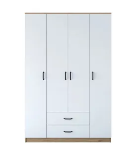 Top grade 4 door clothes storage Wardrobe closets and cabinet with hanging rail and mirrored door