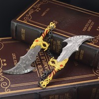 God of War 5 Juego que rodea a Kweylord Kratos Chaos Blade Arma Modelo Mini Llavero Colgante Artesanía de aleación de zinc