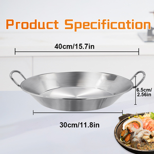 مقلاة بايلا مقاومة للشواء في الهواء الطلق مطبخ منزلي متوافق مع الحث من الفولاذ المقاوم للصدأ - Product Image 2