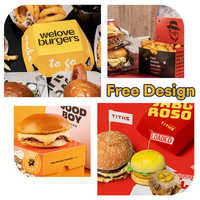 Boîte à hamburger en matériau biodégradable compostable respectueux de l'environnement à structure robuste pour la livraison de nourriture en boutique de hamburgers