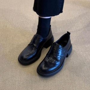 Chaussures en cuir confortables et silencieuses pour femmes 2026, style vintage, à scratch, décontractées, à semelle épaisse, pour la marche - Product Image 3