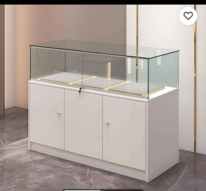 Vetrina Espositiva Moderna Personalizzata Bianca per Orologi <span class=keywords><strong>e</strong></span> Gioielli con Ripiani in Vetro <span class=keywords><strong>e</strong></span> Luce LED per Bancone Negozio - Product Image 3