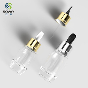 Botellas <span class=keywords><strong>de</strong></span> Vidrio Ovaladas Transparentes <span class=keywords><strong>de</strong></span> 30 ml (1 oz) con Gotero, Envase para Aceites Esenciales, Personalizables con Acabado Esmerilado y Gotero Dorado y Plateado - Product Image 3