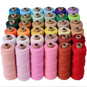 Cordon en coton tressé multicolore imperméable de 3 mm, cordon en <span class=keywords><strong>macramé</strong></span> écologique pour l'artisanat textile domestique, les sangles de sac, les vêtements - Product Image 1