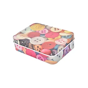 Factory Wholesale Food Hygiene High Standard Material Christmas Gift Cookie Flat Tin Box