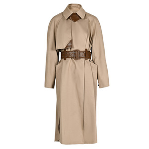 2024 temperamento Guangzhou <span class=keywords><strong>Trench</strong></span> lungo da <span class=keywords><strong>donna</strong></span> nuovo autunno con coulisse in vita opaca giacca irregolare - Product Image 1