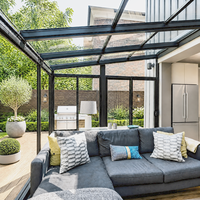 Véranda en verre isolant, vitrage multicouche, structure en aluminium, conception modulaire, montage facile, kit de véranda préfabriquée pour jardin