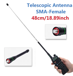 Antena Telescópica SMA-Hembra de Alta Ganancia y Doble Banda para Radio Bidireccional Baofeng <span class=keywords><strong>Cignus</strong></span> Kenwood UV-5R 888S UV-82 - Product Image 2