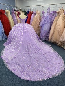 In Offerta Speciale Abito da Ballo Fiabesco da Quinceañera Elegante Viola in Pizzo con Perline per Feste di Compleanno e Rientro a Scuola Vestito da Sera 2025 - Product Image 6
