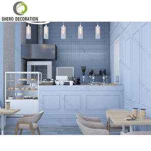 Idées de décoration élégantes pour les cafés, comptoir de bar à café moderne avec vitrine en verre, mobilier de café - Product Image 3