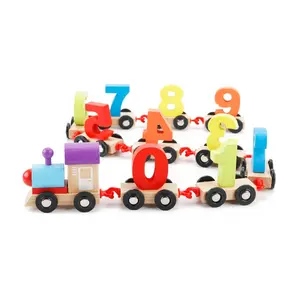 Train Toys Preschool Educational Wooden With Numbers For Toddler And Kids Block Set Wood