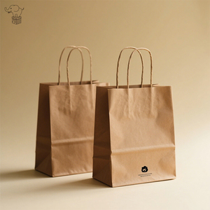 Yuhe Biopak Échantillons gratuits Sacs en <span class=keywords><strong>papier</strong></span> kraft brun personnalisés de taille personnalisée avec poignée en corde plate pour vêtements Cadeau à emporter - Product Image 1