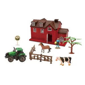 EPT-figuras de simulación de animales, juguetes de Casa de granja de animales con Tractor verde