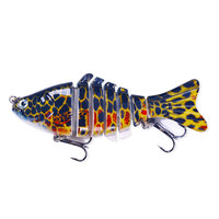 Kit de leurres de pêche MAXSEN OEM 7 sections 10cm 15.6g en ABS pour eaux moyennes et profondes, pour Morue, Carpe, Perche, Maquereau - avec hameçons