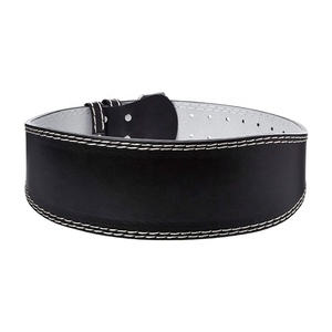 Ceinture de sécurité de gymnastique rembourrée en mousse de vachette de 2025 Offre Spéciale ceinture d'haltérophilie en cuir véritable de 4 pouces équipement de Fitness en gros - Product Image 1