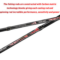 WildTrek Lure Rod 1.8m/2.1m/2.4m Spinning & Casting ML/M/MH 3-Power Serat Karbon 2-Piece Joran Pancing Air Tawar