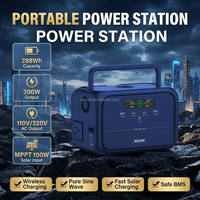 Estación de Energía Portátil de 300W LiFePO4, Generador Solar con Arrancador de Baterías y Linterna para Acampar al Aire Libre y Uso Doméstico