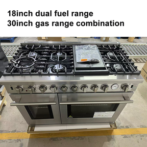 Cuisinière à gaz de 48 pouces avec double four à gaz, cuisinière autonome en acier inoxydable avec grill pour la cuisine domestique et usage commercial - Product Image 3