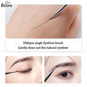 BELIFA Etiqueta Privada profesional ultrafino fino mango <span class=keywords><strong>de</strong></span> madera en ángulo cabeza plana sola ceja hoz delineador <span class=keywords><strong>de</strong></span> <span class=keywords><strong>ojos</strong></span> cepillo - Product Image 3