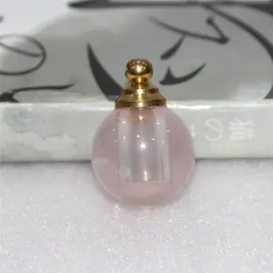 Natural mini crystal quartz perfume essential oils bottle price clear gemstone point bottles pendant with wand