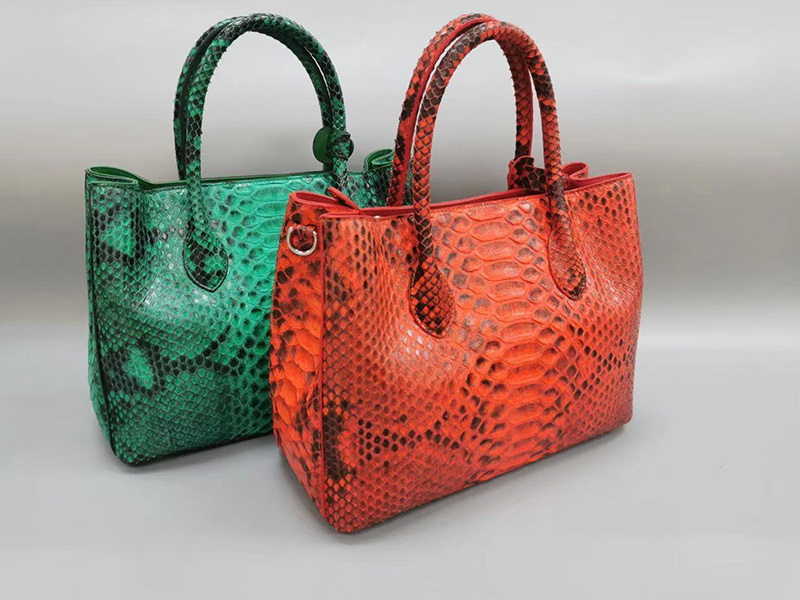 2021Women's luxury handbag first lady bag raw boa skin high end custom large capacity fashion trend