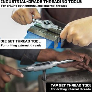 40pcs Metric Tap e <span class=keywords><strong>Die</strong></span> Set Metric <span class=keywords><strong>Standard</strong></span> Threading <span class=keywords><strong>Tool</strong></span> Kit para cortar roscas externas e internas Wrench - Product Image 2