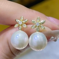 Boucles d'oreilles clous fixes à grosse perle unique haute brillance, ornements d'oreille intemporels en perle ronde pour femmes, idéales pour les soirées et les rendez-vous
