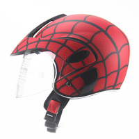 Casque de sécurité pour garçons et filles, 4 saisons croisées, personnalité, toile d'araignée, casque pour enfants, voiture électrique, scooter