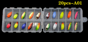 Kit de leurres métalliques colorés, 20 pièces, <span class=keywords><strong>meilleur</strong></span> appât de pêche, truite, leurres de pêche faciles à attraper, vrai poisson, ensemble de cuillères à filer - Product Image 4