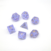 Best-seller : Ensemble de dés DND transparents à paillettes violettes en vrac, gravés, 7 pièces, dés polyédriques pour les joueurs de jeux de rôle