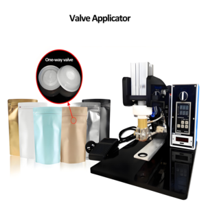 Applicatore di valvole per sacchetti di caffè commerciali da tavolo di piccole dimensioni con valvola unidirezionale per l'installazione di valvole - Product Image 3