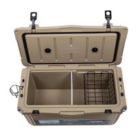 Glacière rotomoulée 70QT en LLDPE avec roues, motif camouflage, étanche et isolée, maintien de la glace pendant 5 jours pour canettes et stockage alimentaire